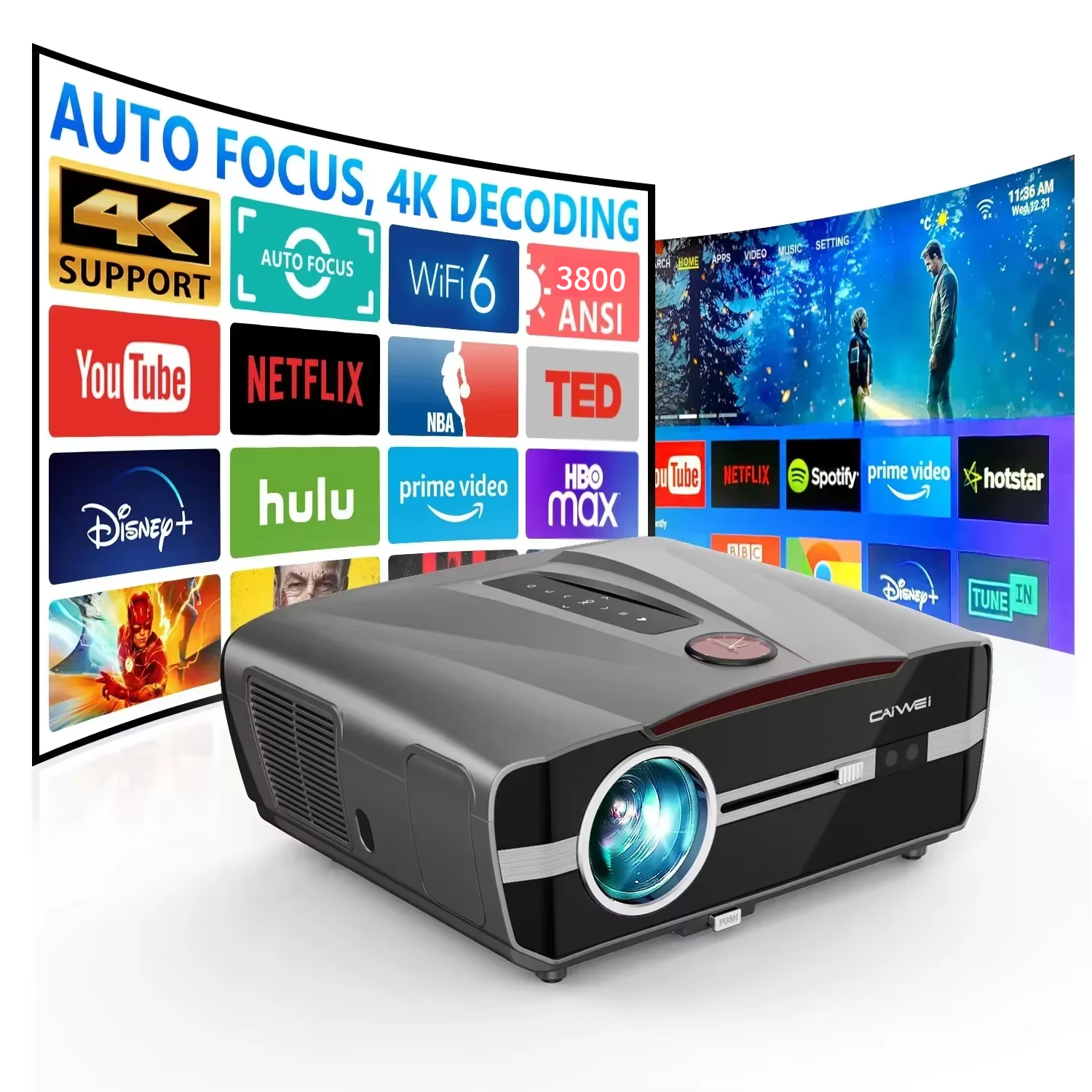 Outdoor Camping Tv - 4K 3800 ANSI Projector Android TV