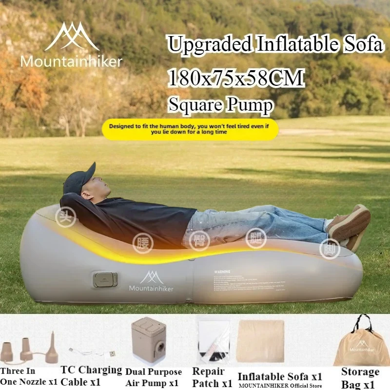 Outdoor Camping Couch - MOUNTAINHIKER 180x75x58CM Upgraded Inflatable Sofa Bed