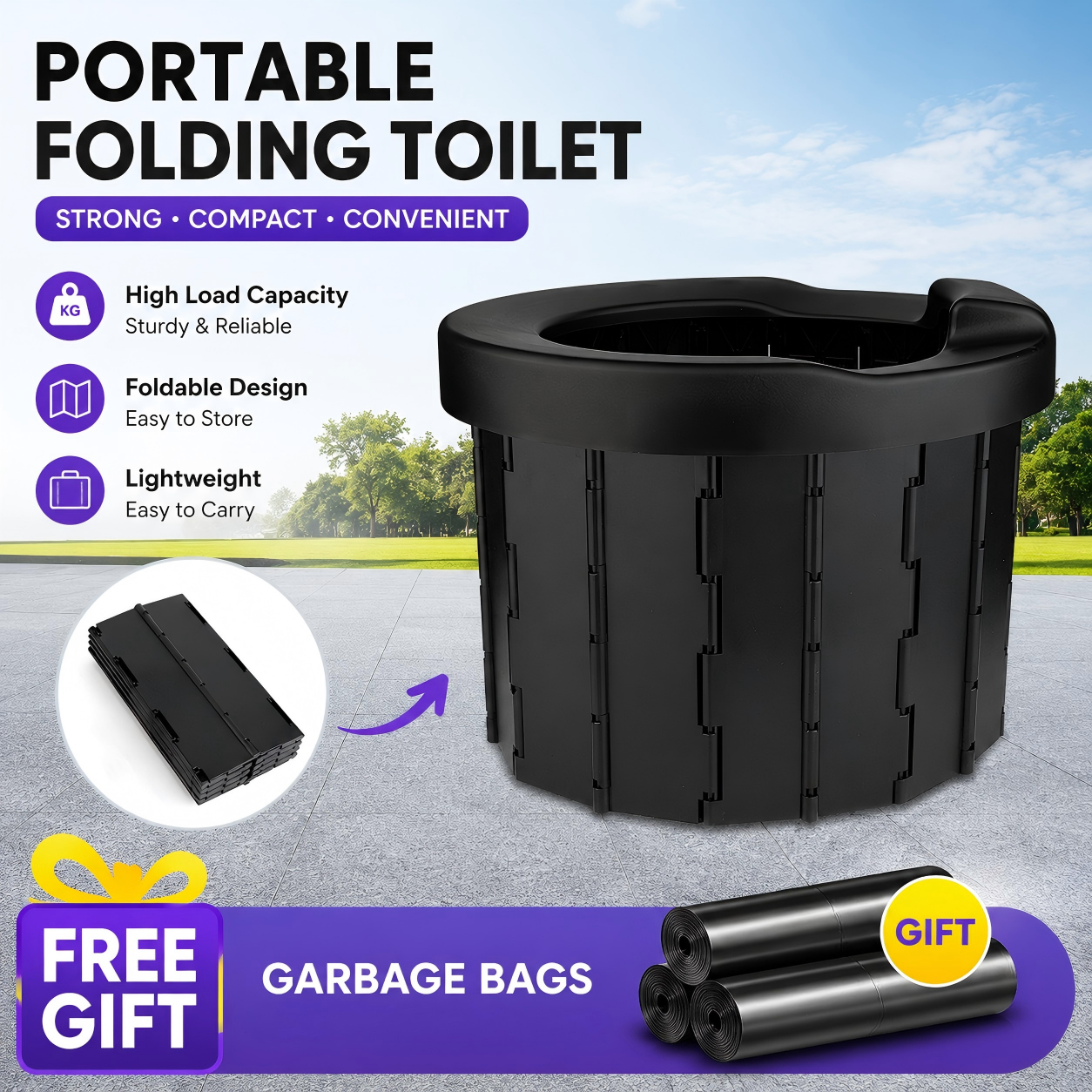 Outdoor Camp - Outdoor Folding Toilet Portable Car Toilet