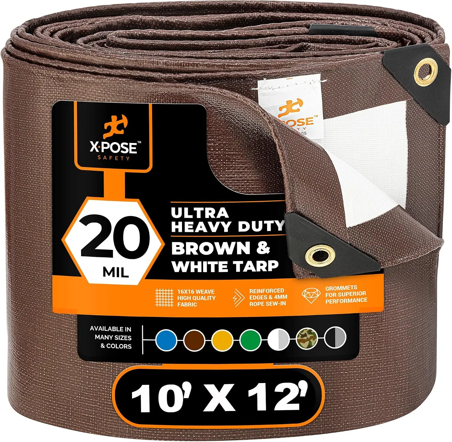 Outdoor Camping Tarp - 20 Mil Heavy Duty Tarp 10x12