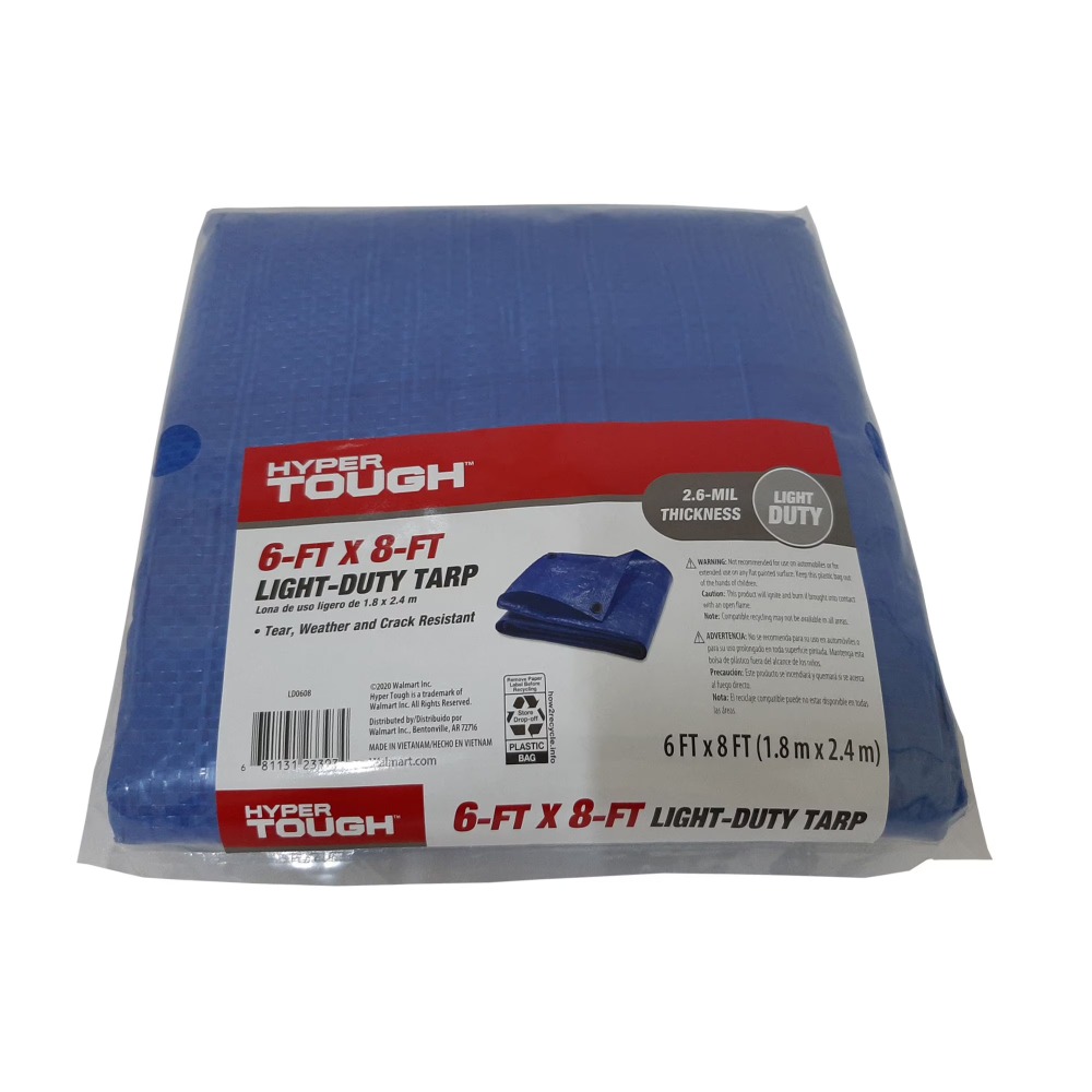 Outdoor Camping Tarp - Heavy Duty Waterproof Poly Tarp 6x8