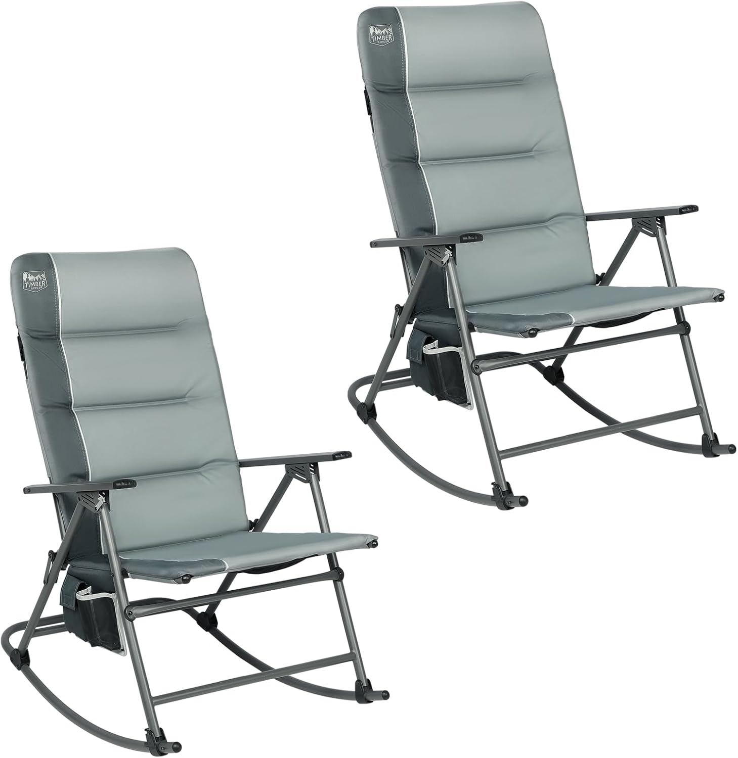 Outdoor Camping Rocker - Folding Rocking Camping Chair, Padded Outdoor