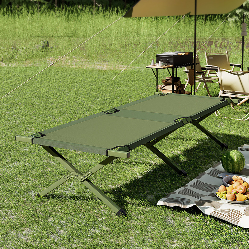 Outdoor Camping Couch - Folding Camping Cot Portable Aluminum Single
