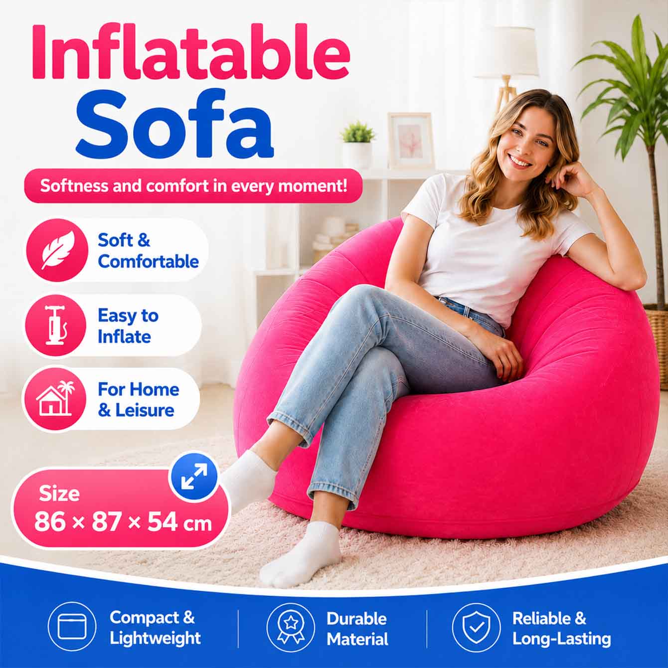 1PC Inflatable Bean Bag Chairs - Outdoor Camping Couch reseña y precio