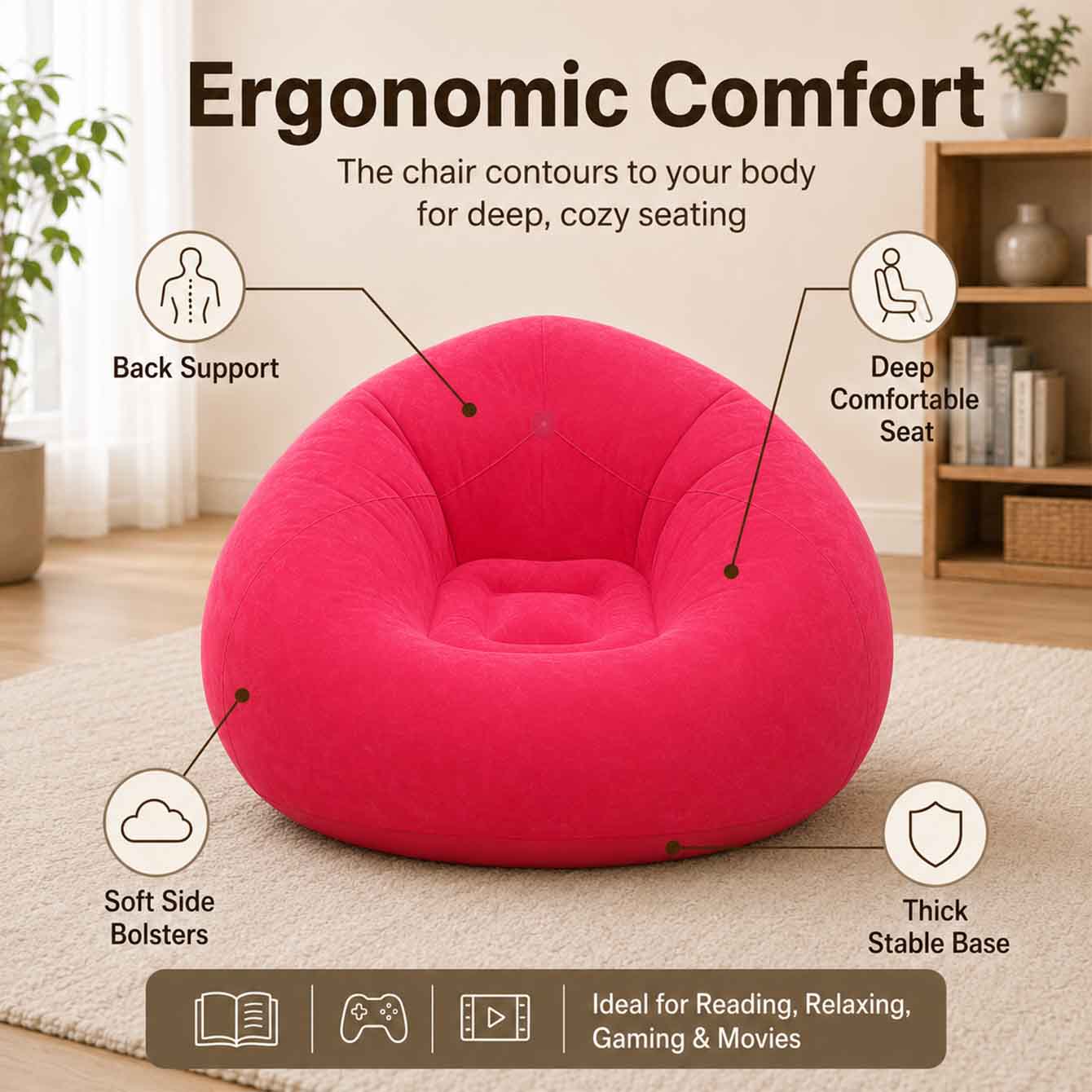 1PC Inflatable Bean Bag Chairs - Outdoor Camping Couch reseña y precio