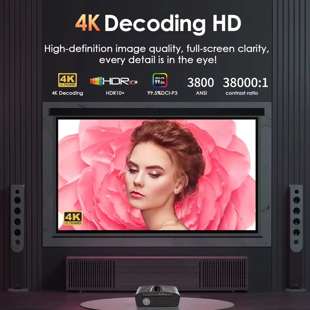 4K 3800 ANSI Projector Android - Outdoor Camping Tv reseña y precio