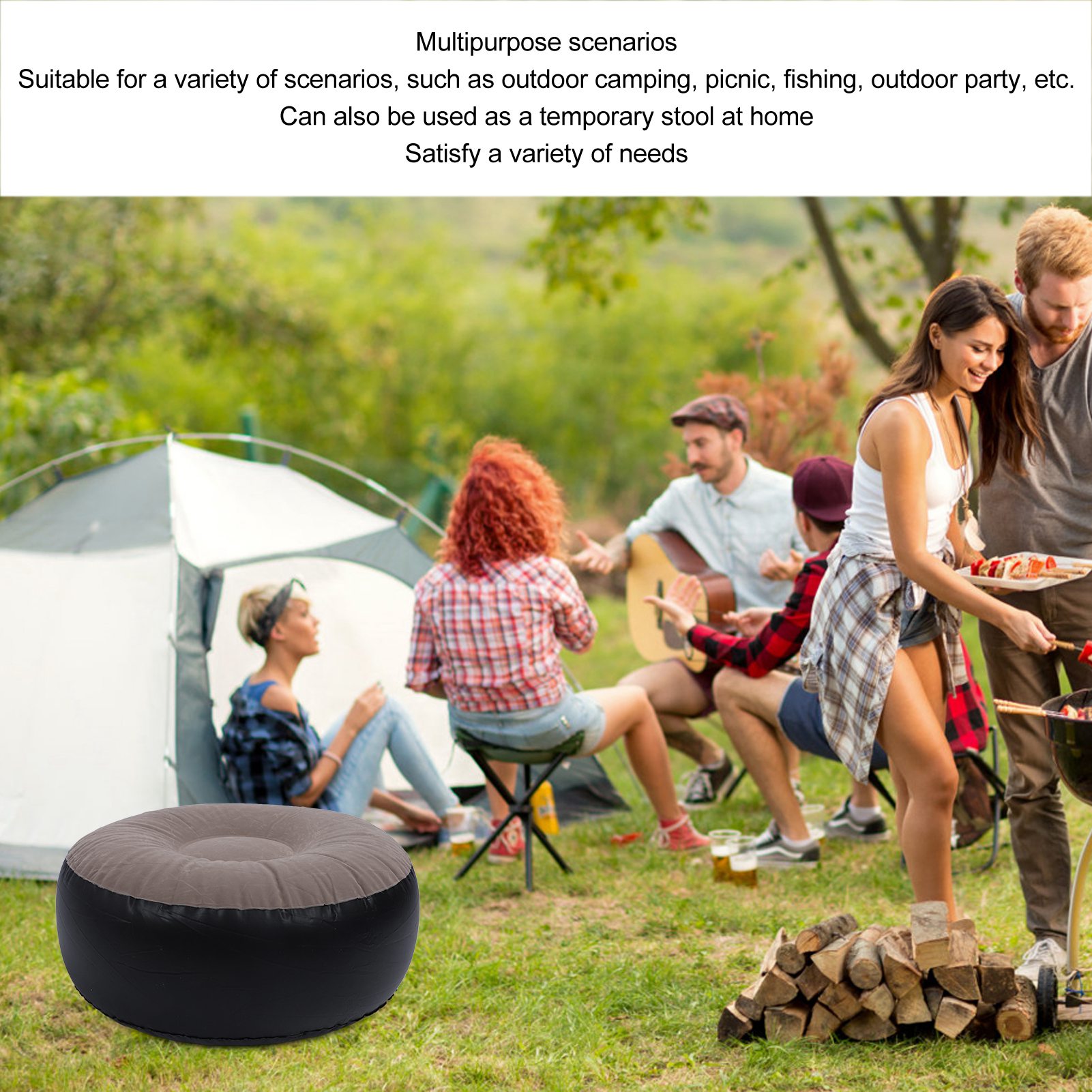 Inflatable Flocking Stool Mult - Outdoor Camping Furniture reseña y precio