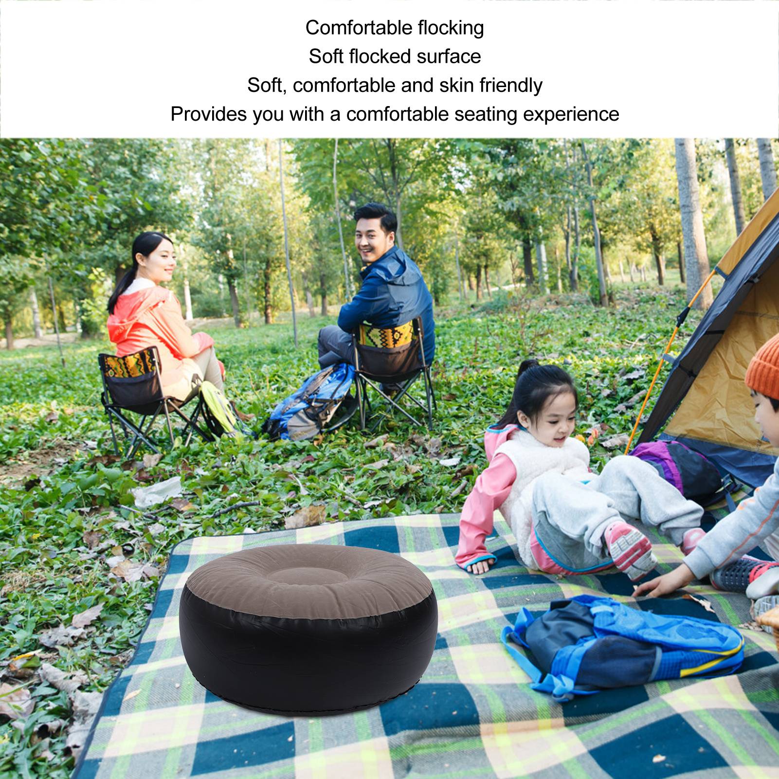 Inflatable Flocking Stool Mult - Outdoor Camping Furniture reseña y precio