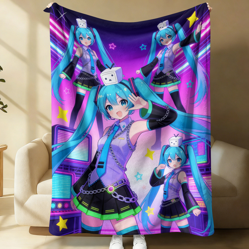 Hatsune Miku Flannel Blanket,  - Outdoor Camping Anime reseña y precio