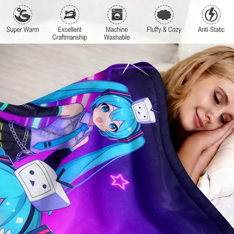 Hatsune Miku Flannel Blanket,  - Outdoor Camping Anime reseña y precio