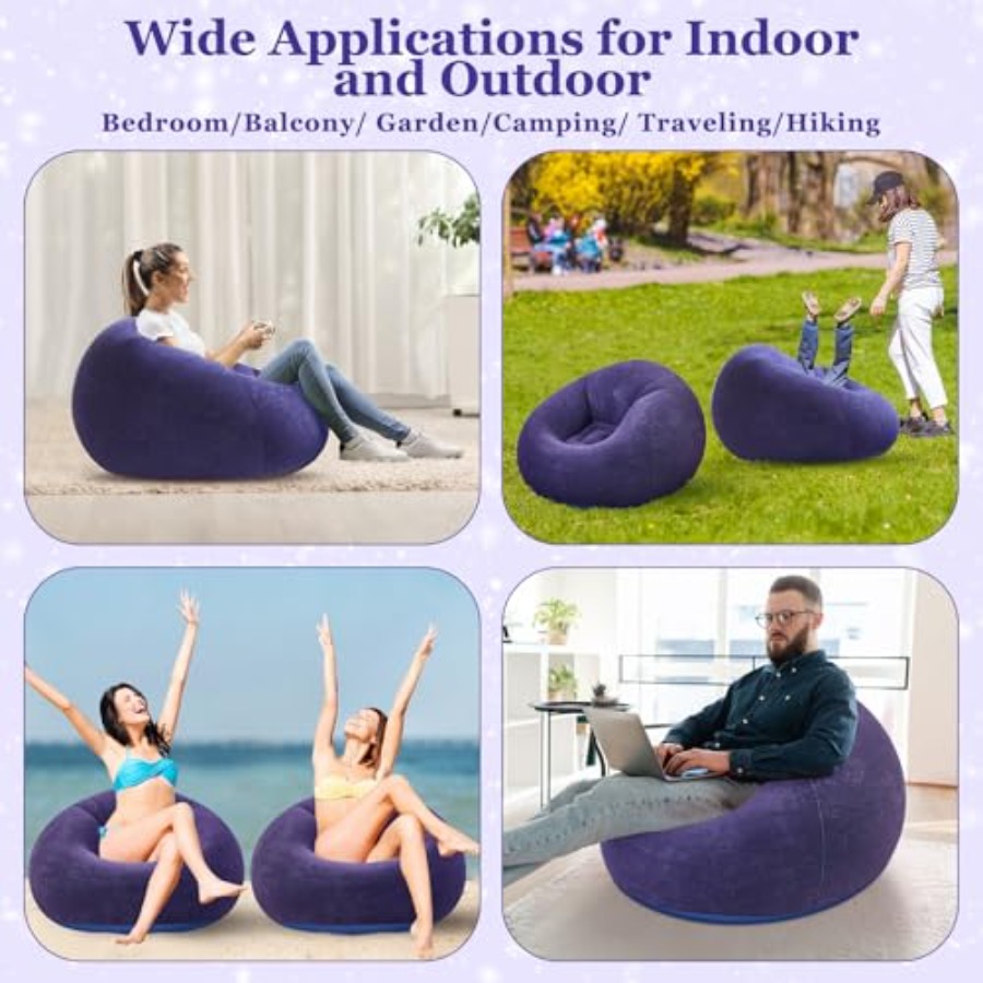 Inflatable Bean Bag Chairs Out - Outdoor Camping Couch reseña y precio