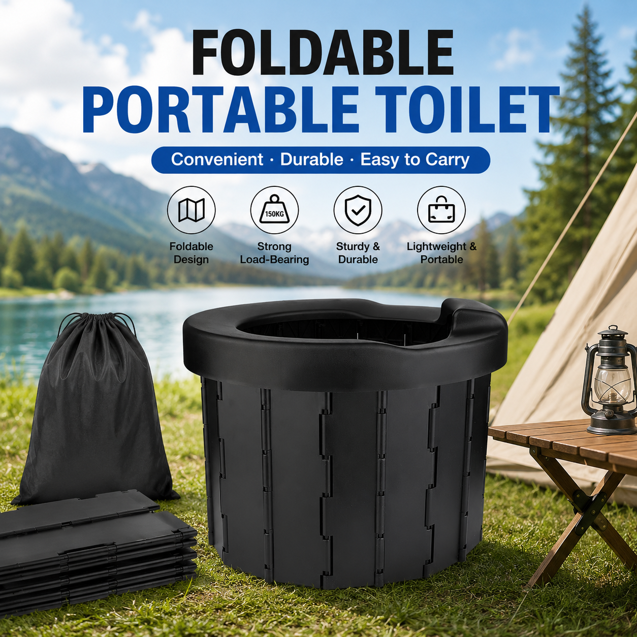 Outdoor Folding Toilet Portabl - Outdoor Camp reseña y precio