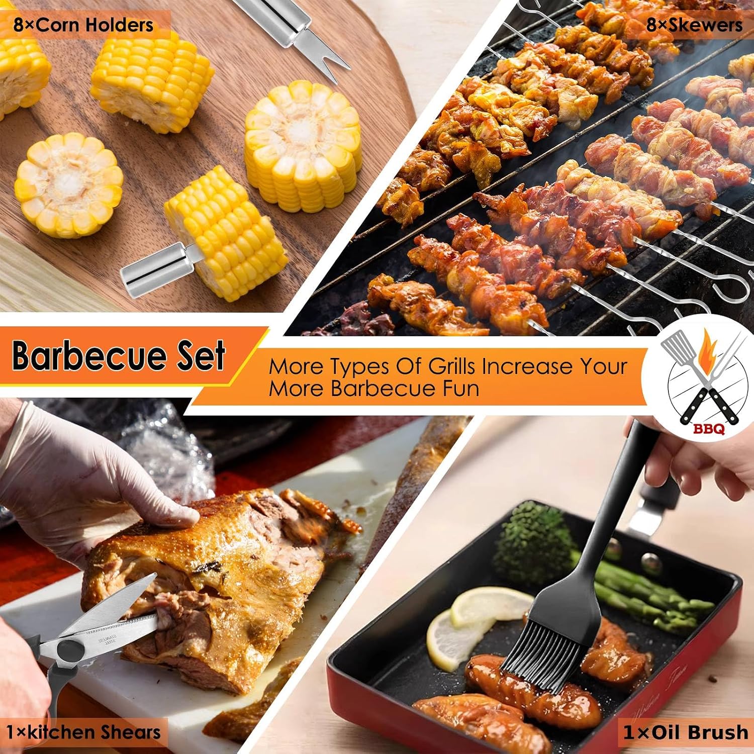 34Pcs BBQ Grilling Tools Set,  - Outdoor Camping Mat reseña y precio