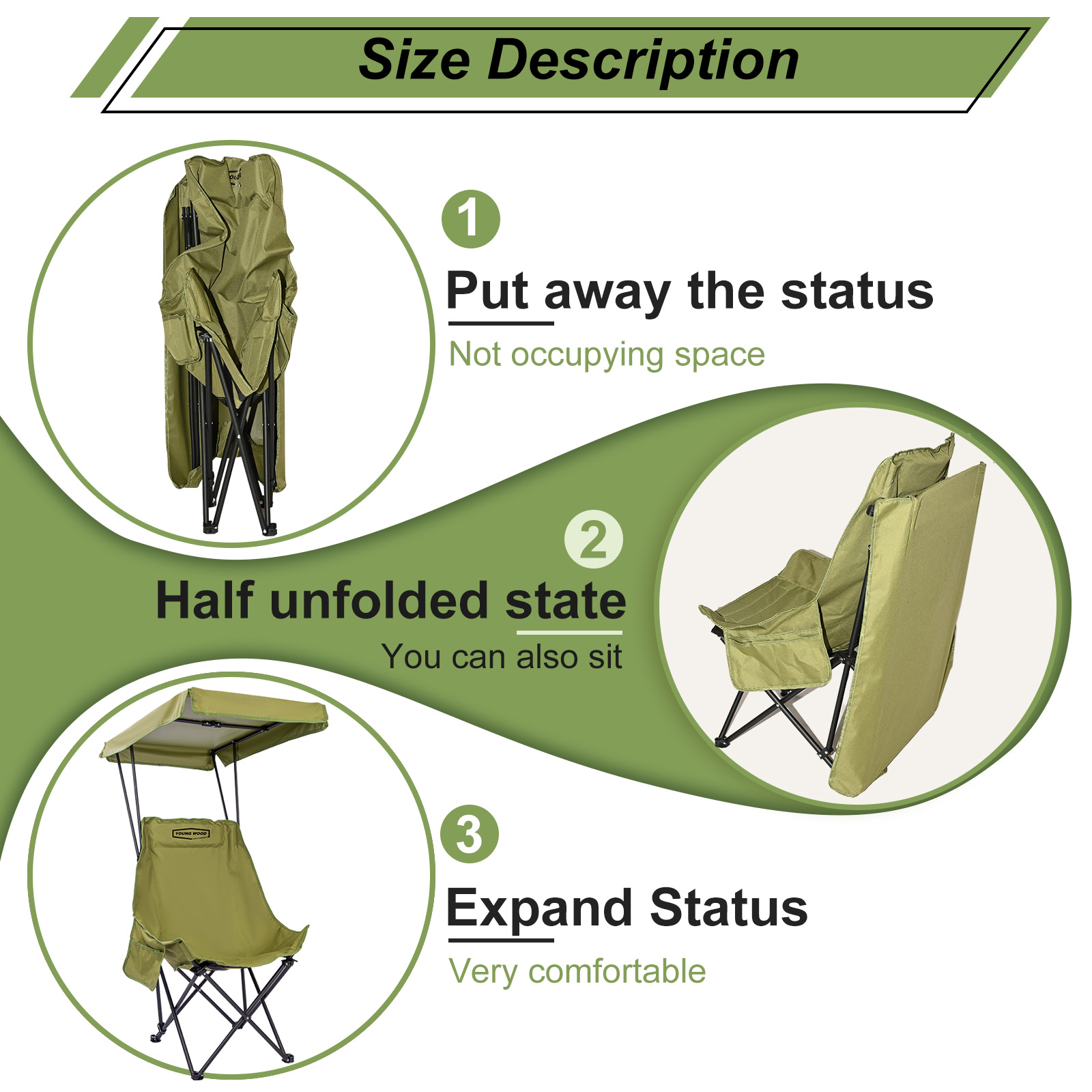 YOUNG WOOD Portable Camping Ch - Outdoor Camping Furniture reseña y precio
