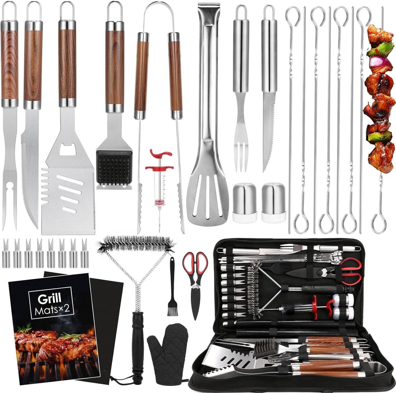 34Pcs Heavy Duty Grill Tools S - Outdoor Camping Mat reseña y precio