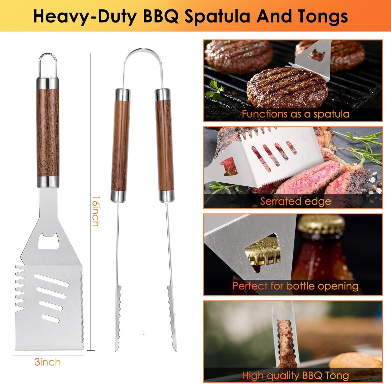 34Pcs Heavy Duty Grill Tools S - Outdoor Camping Mat reseña y precio