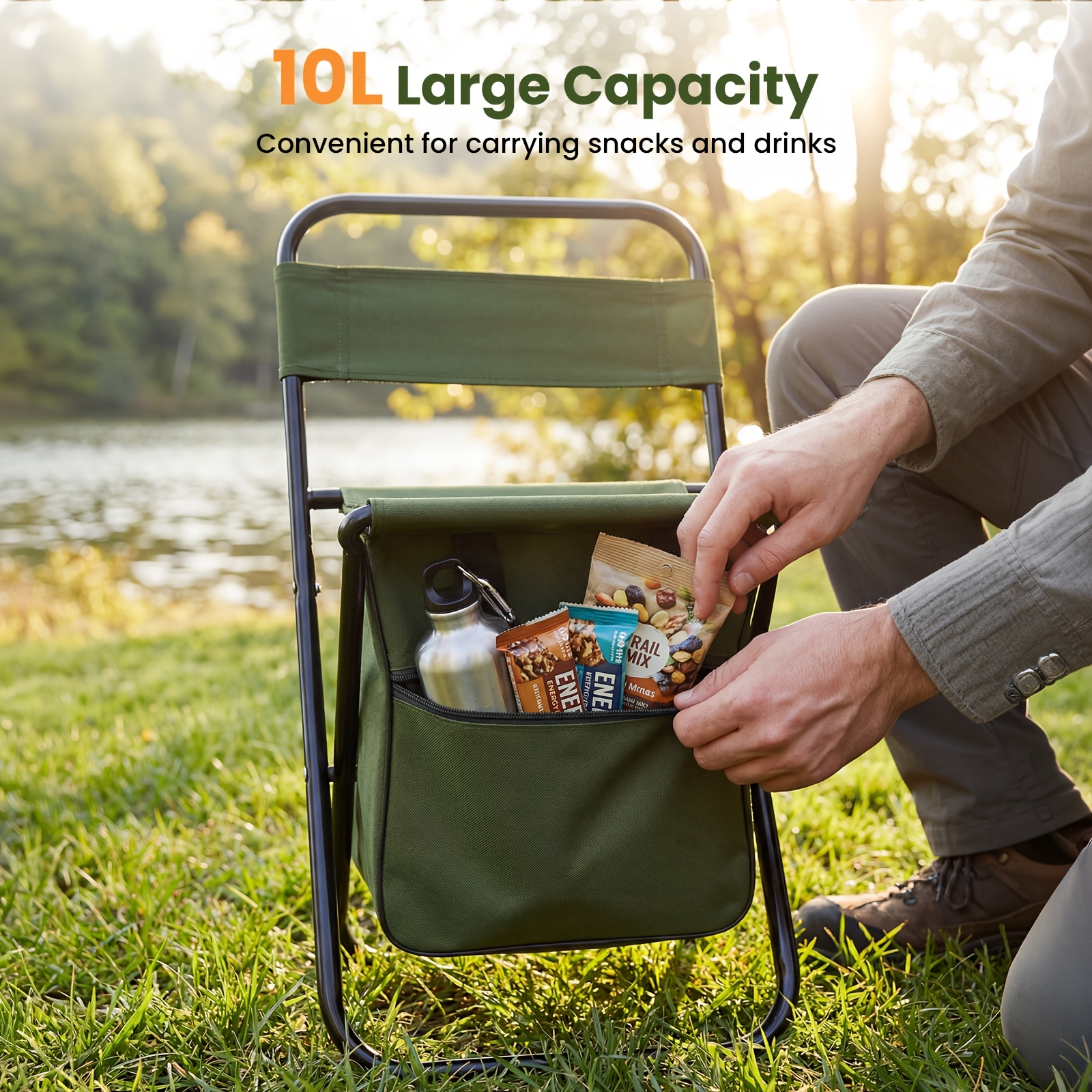 2 in 1 Camping Chair with Larg - Outdoor Camping Folding Chairs reseña y precio