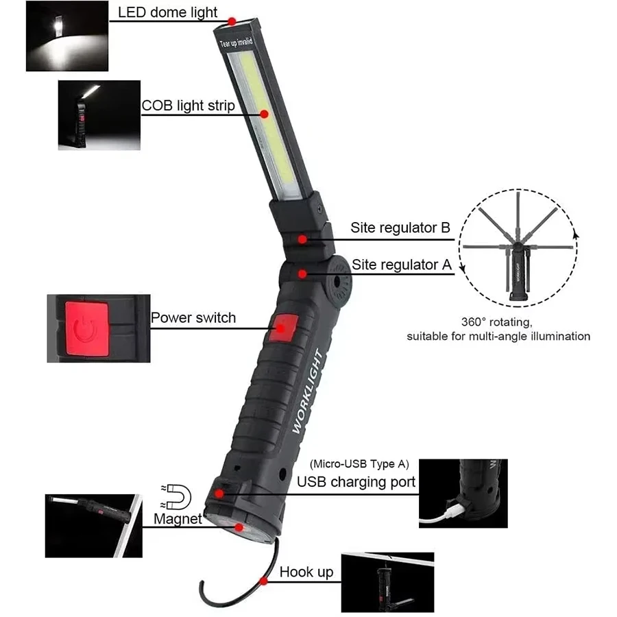 Rechargeable Magnetic Work Lig - Outdoor Camping Lampe reseña y precio