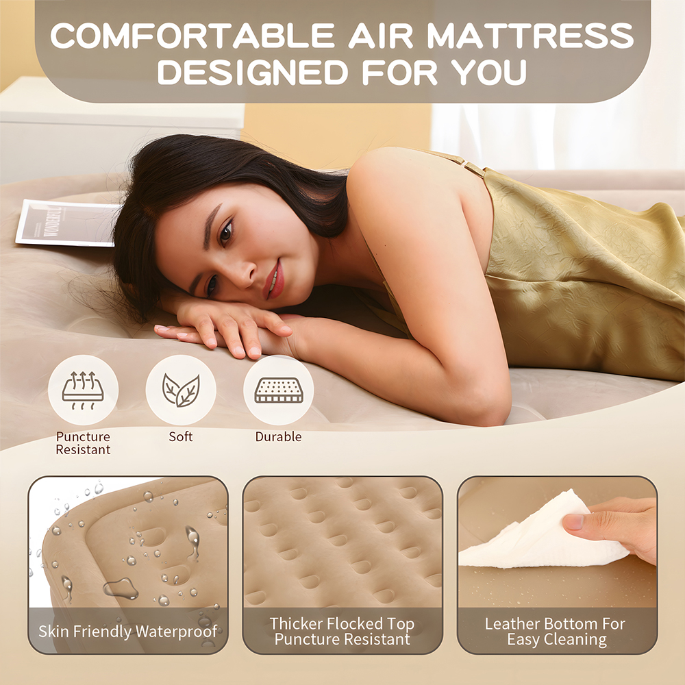 Queen Air Mattress with Built  - Outdoor Camping Furniture reseña y precio