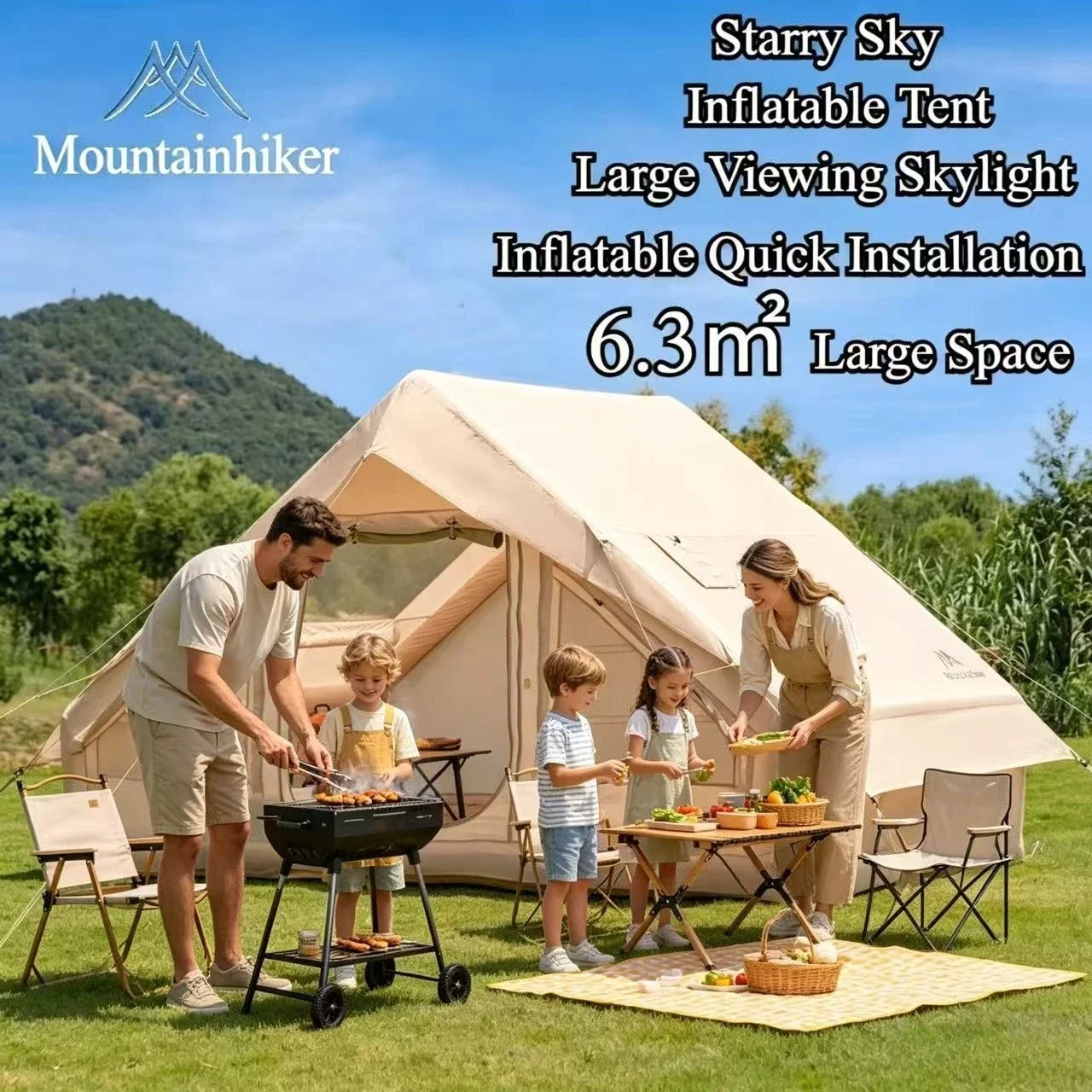 MOUNTAINHIKER Extra Large Infl - Outdoor Camping Inflatable Tent reseña y precio