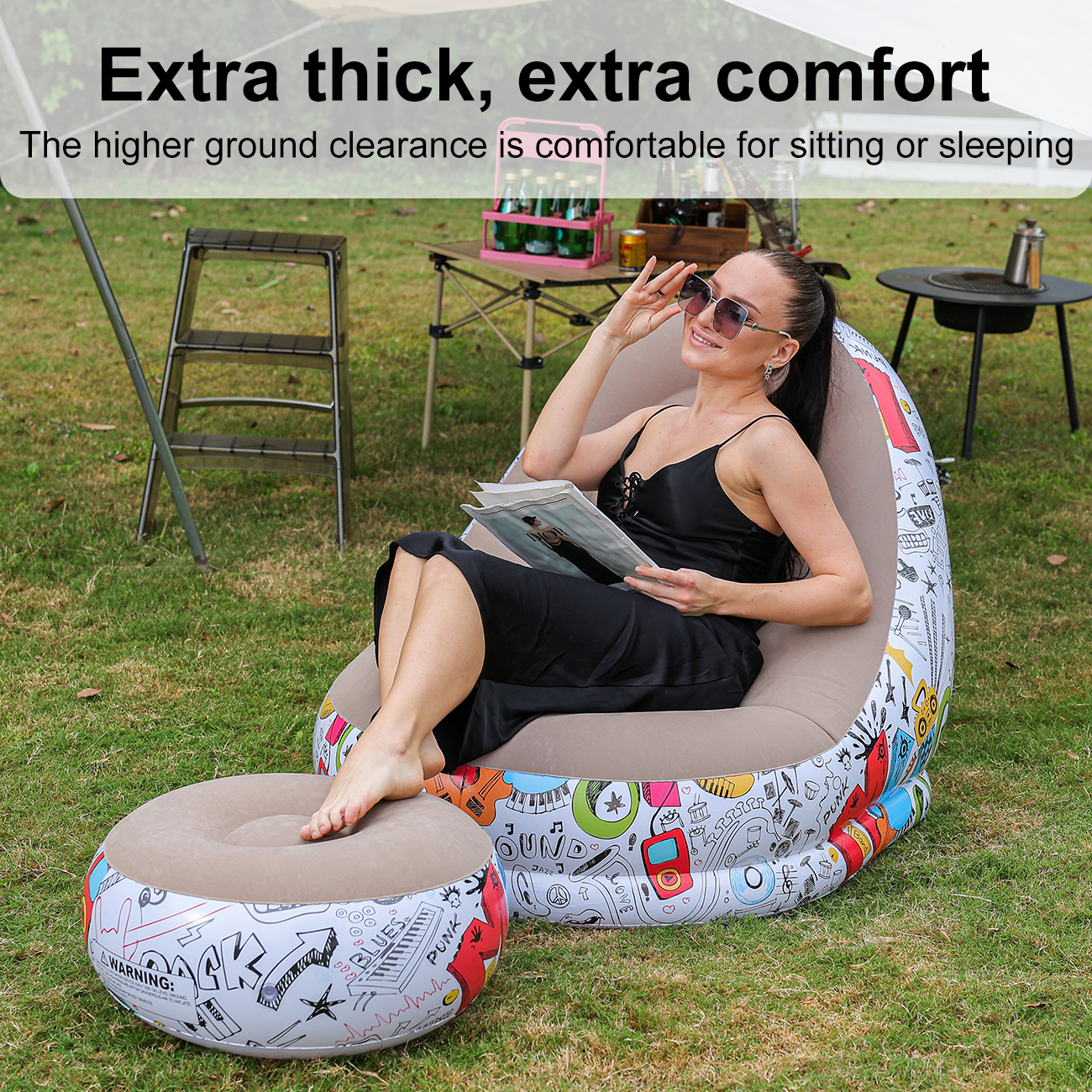 1PC Inflatable Lounger Chair w - Outdoor Camping Couch reseña y precio
