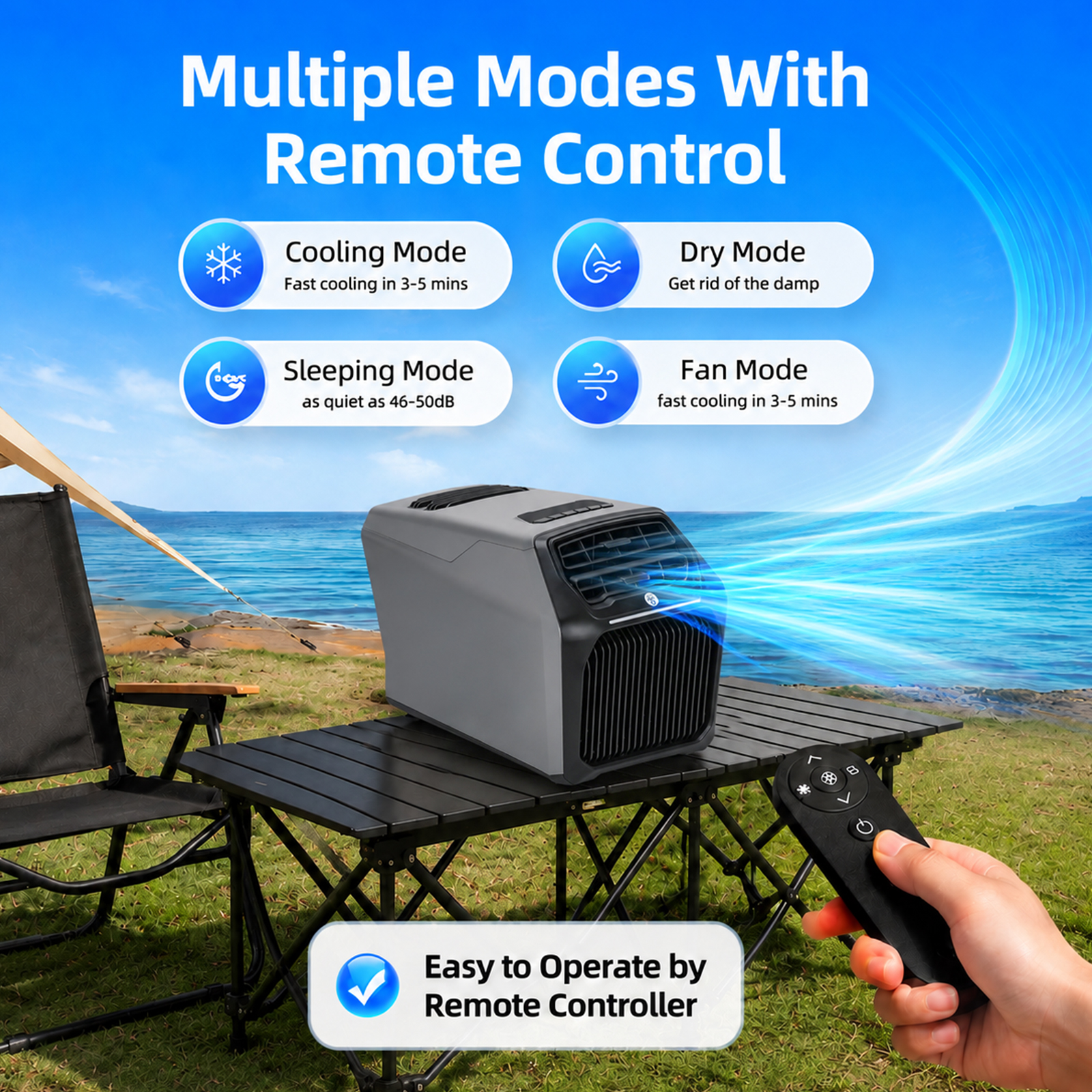 6800BTU Portable Air Condition - Outdoor Camping Air Conditioner reseña y precio
