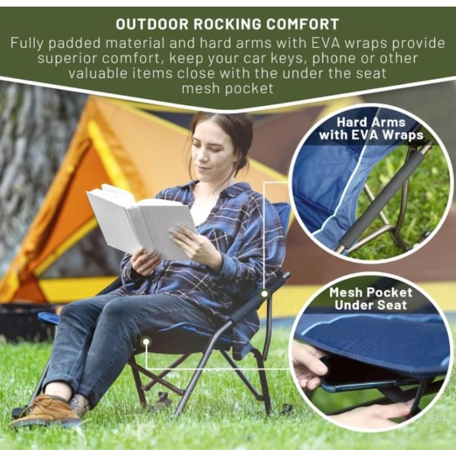 Folding Rocking Camping Chair  - Outdoor Camping Rocker reseña y precio