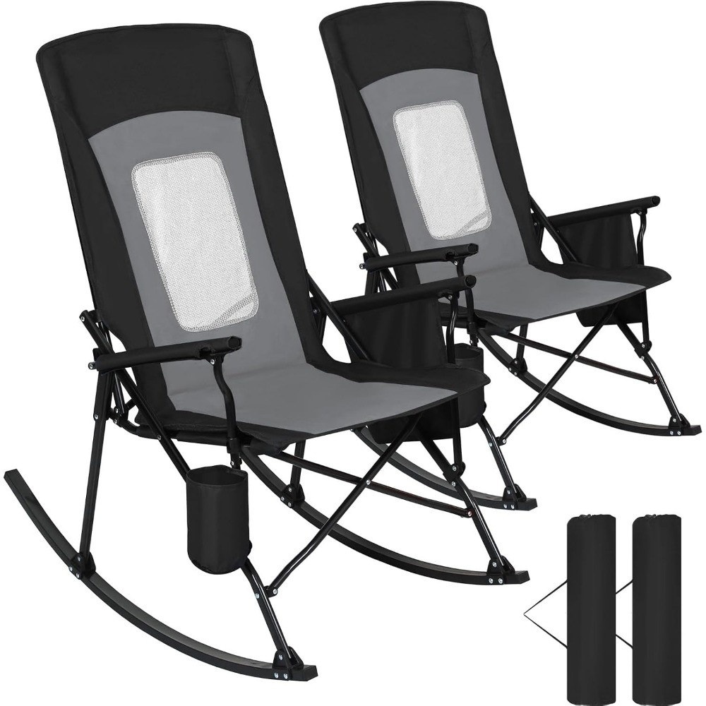 Folding Rocking Chairs (2 Pack - Outdoor Camping Rocker reseña y precio