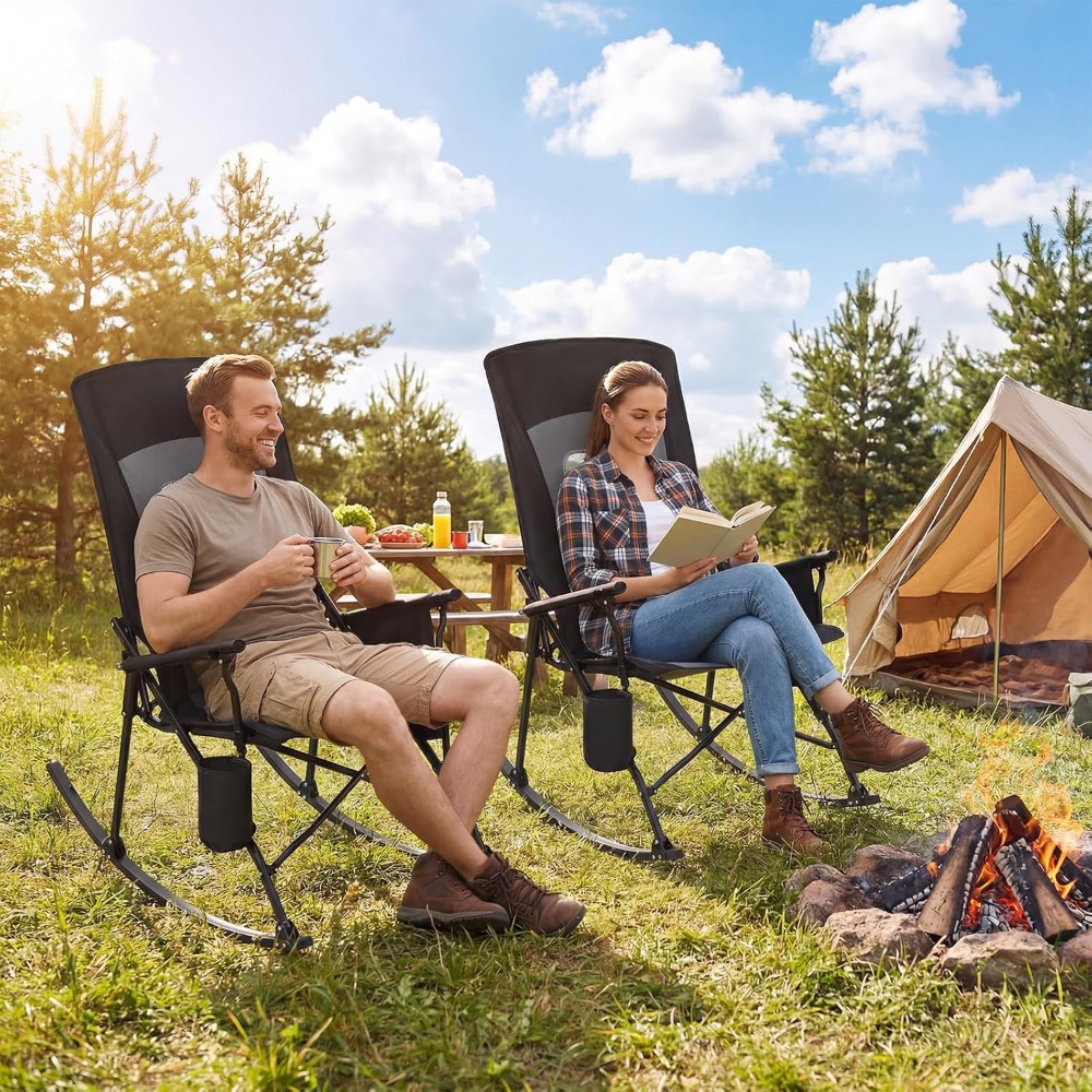 Folding Rocking Chairs (2 Pack - Outdoor Camping Rocker reseña y precio