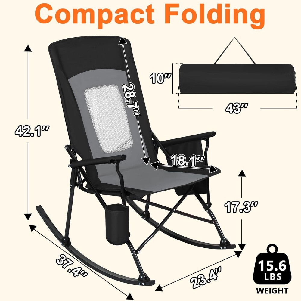 Folding Rocking Chairs (2 Pack - Outdoor Camping Rocker reseña y precio