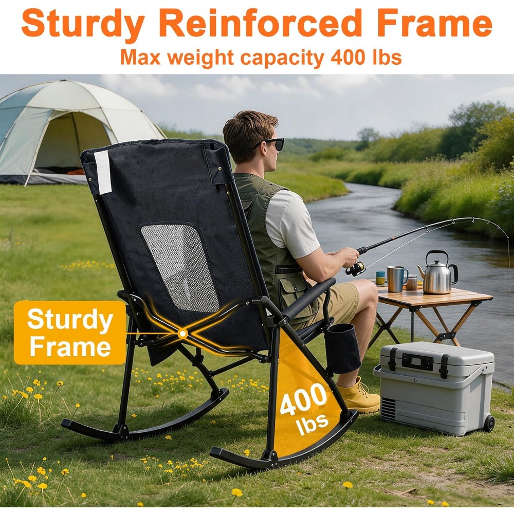 Folding Rocking Chairs (2 Pack - Outdoor Camping Rocker reseña y precio