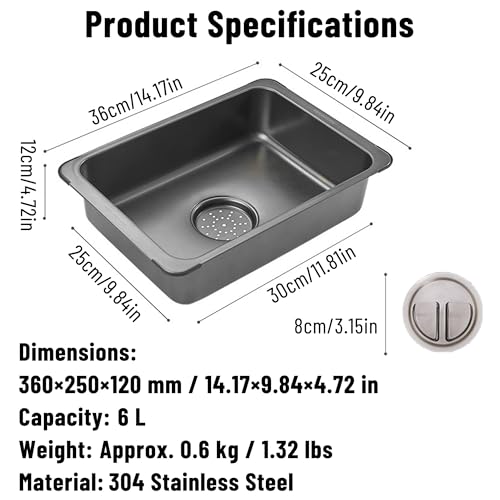 304 Stainless Steel Mini Sink  - Outdoor Camp reseña y precio