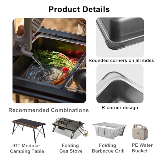 304 Stainless Steel Mini Sink  - Outdoor Camp reseña y precio