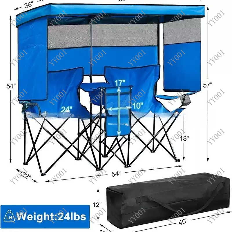 Portable Double Folding Campin - Outdoor Camping Folding Chairs reseña y precio