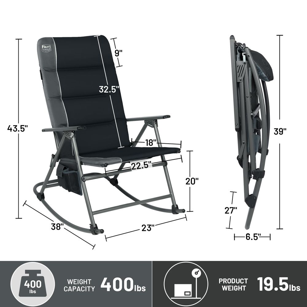 Oversized Folding Rocking Camp - Outdoor Camping Rocker reseña y precio