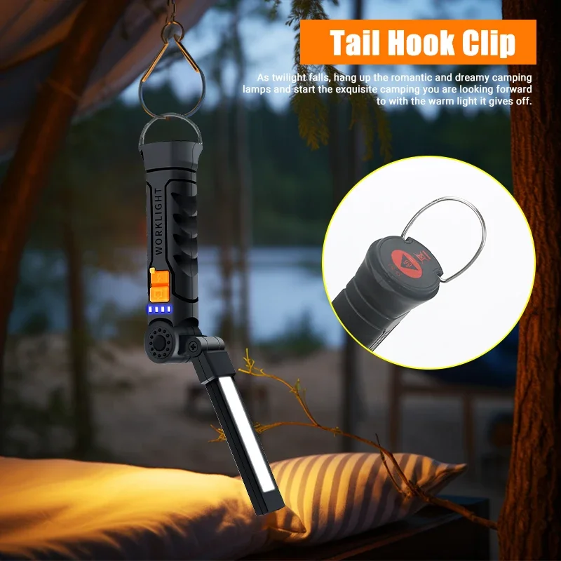 Portable COB LED Flashlight Re - Outdoor Camping Lampe reseña y precio