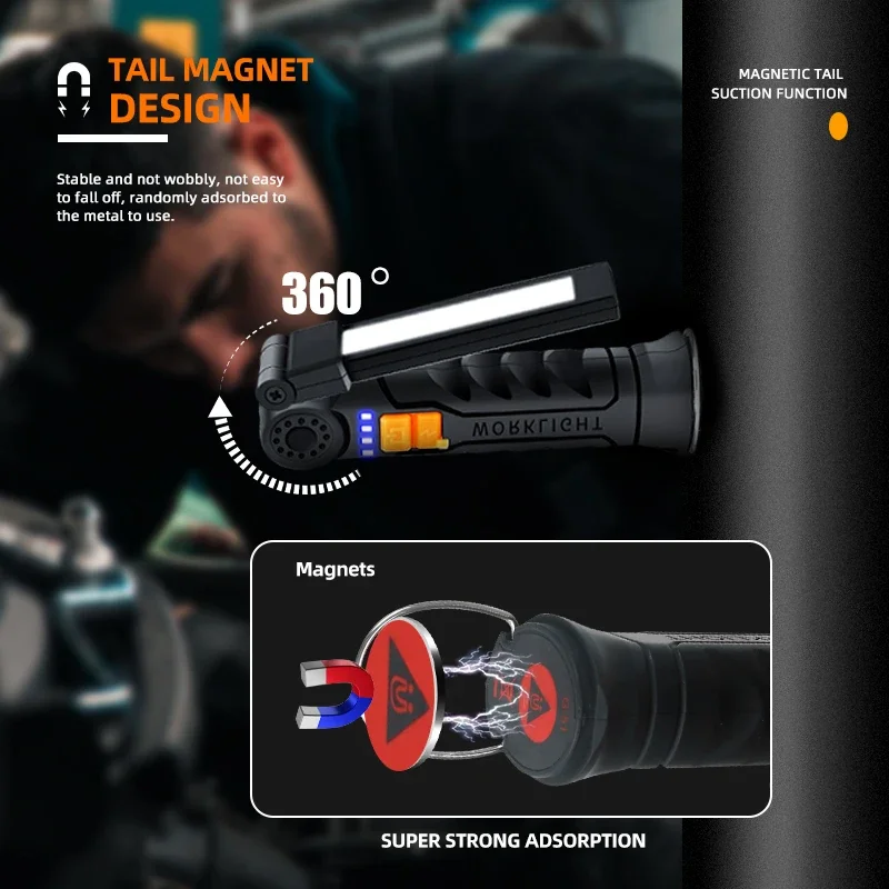 Portable COB LED Flashlight Re - Outdoor Camping Lampe reseña y precio