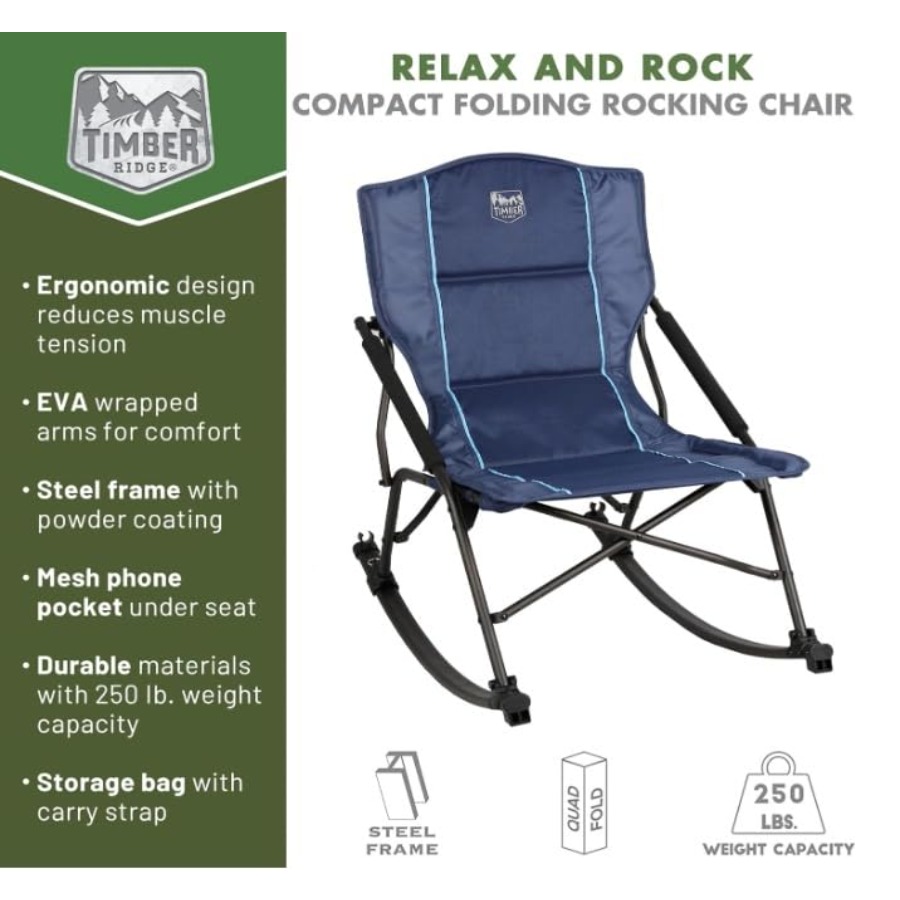 Folding Rocking Camping Chair  - Outdoor Camping Rocker reseña y precio