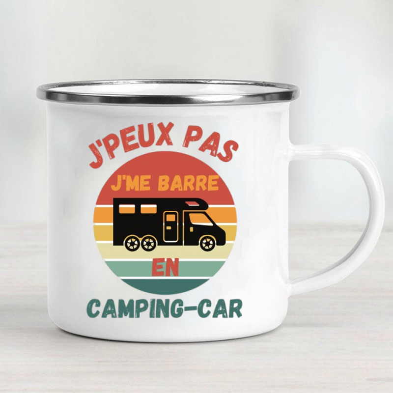 Camping Car Enamel Mug Adventu - Outdoor Camping Ideas reseña y precio