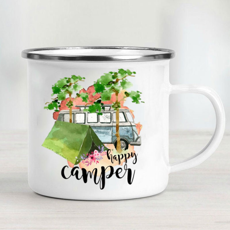 Camping Car Enamel Mug Adventu - Outdoor Camping Ideas reseña y precio