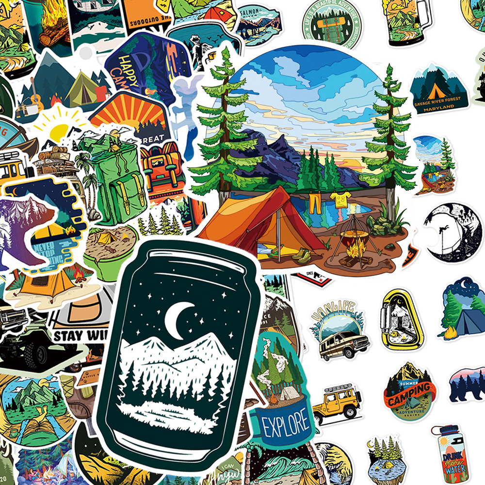 10/30/50pcs Cartoon Forest Hik - Outdoor Camping Anime reseña y precio
