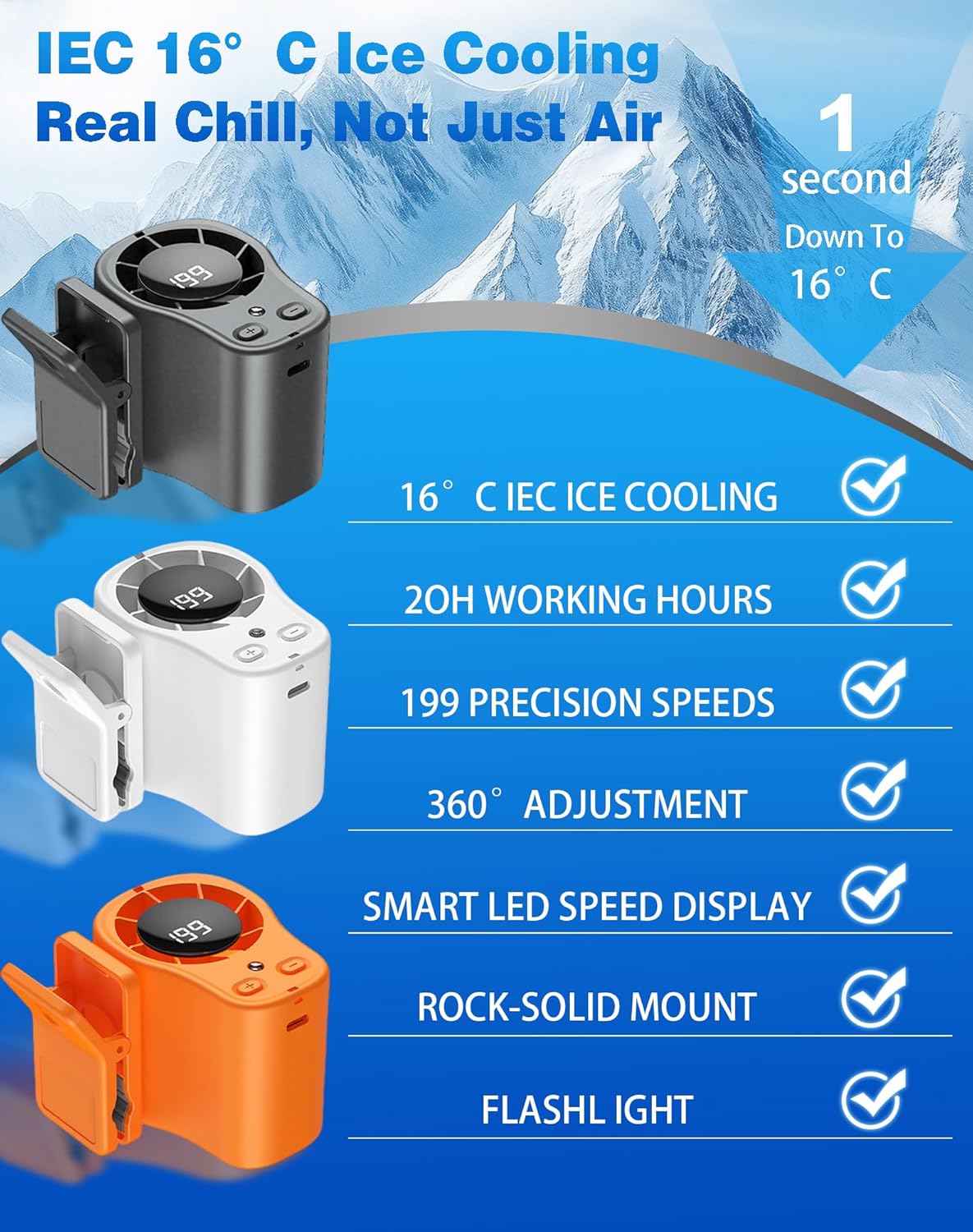 USB Rechargeable Car Clip on A - Outdoor Camping Air Conditioner reseña y precio