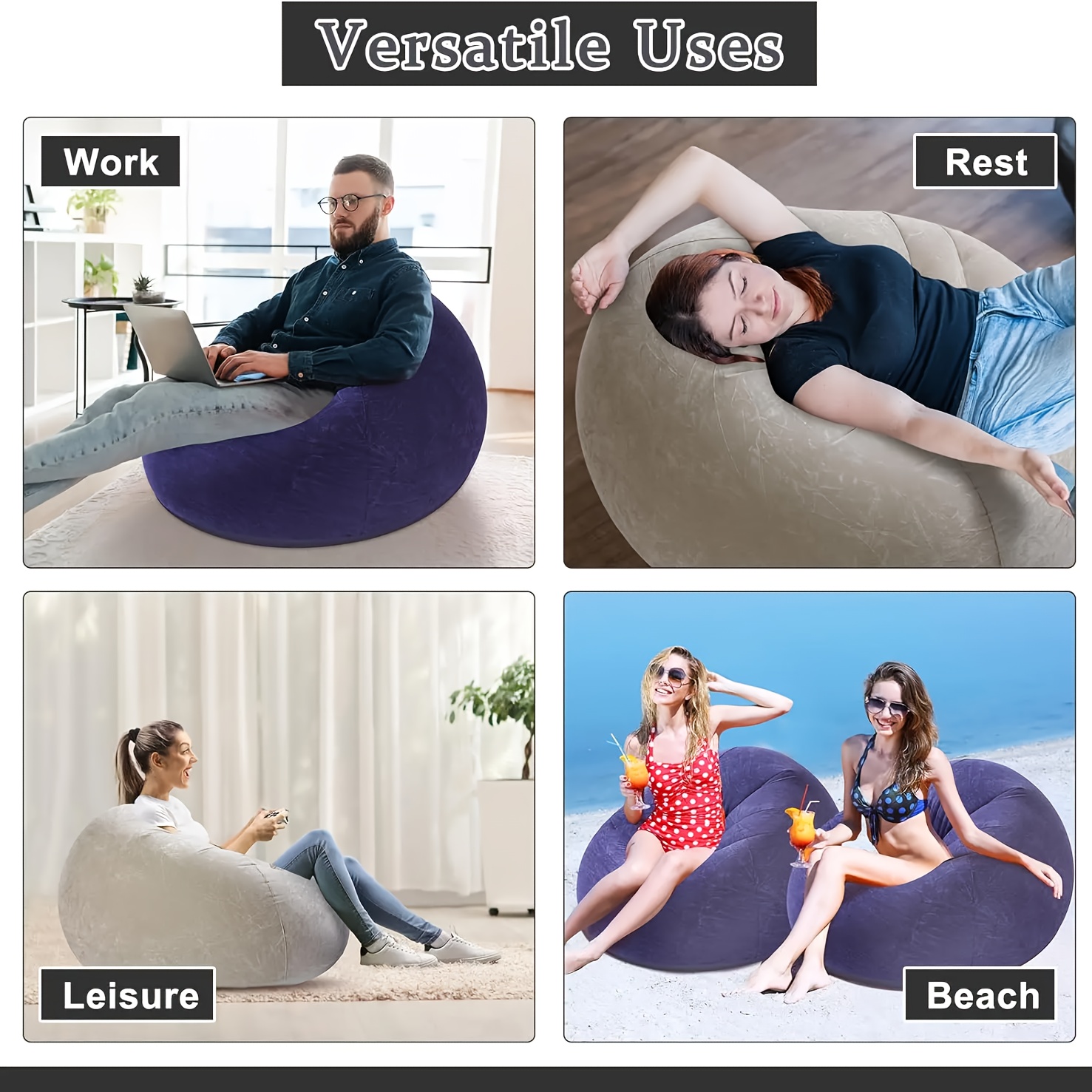 Large Lazy Inflatable Sofa Cha - Outdoor Camping Couch reseña y precio